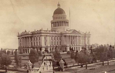 Northwest view of the State Capitol circa 1884