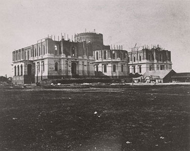 'State House' under construction circa 1867