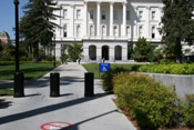 Image of the bollards around the State Capitol building